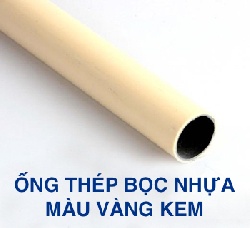 Ống thép bọc nhựa màu vàng kem D28